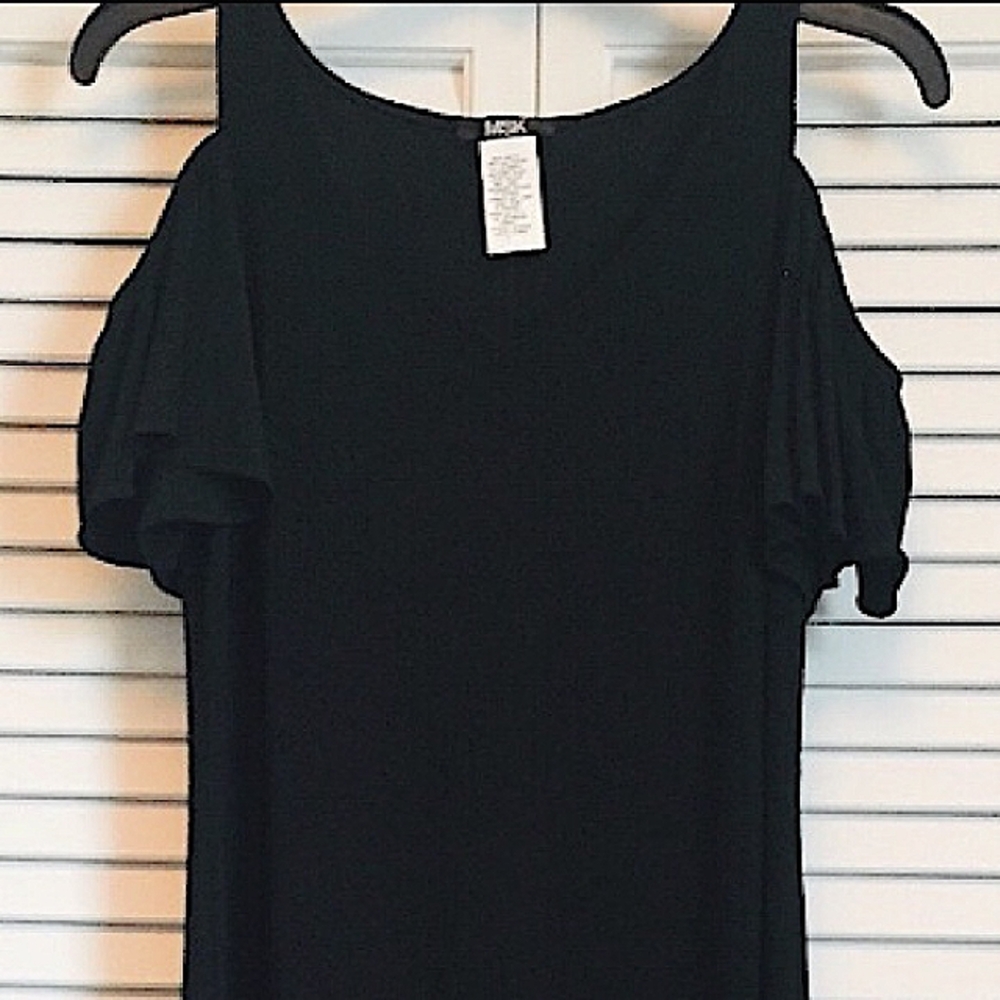 🖤 SOLD🖤MSK Black Cold Shoulder A-Line Dress (S)🖤 - Picture 3 of 8